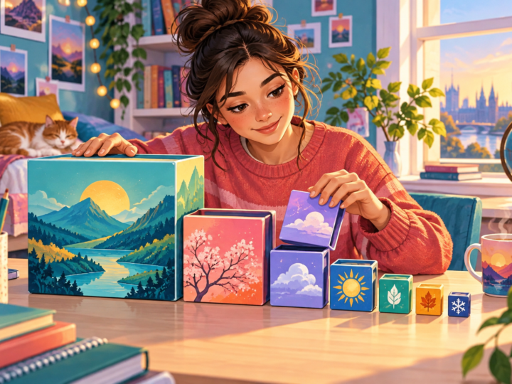 Editorial artwork for “Why does a date begin with the year?”: calendar tiles moving from year to month to day.