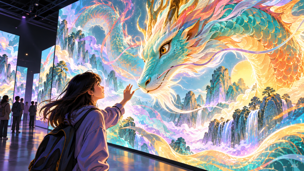 Illustration of an old myth reimagined on a screen