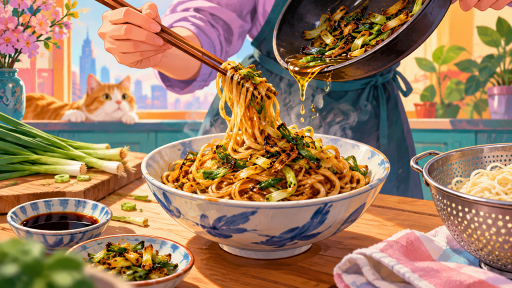 Illustration of a simple three-ingredient dish