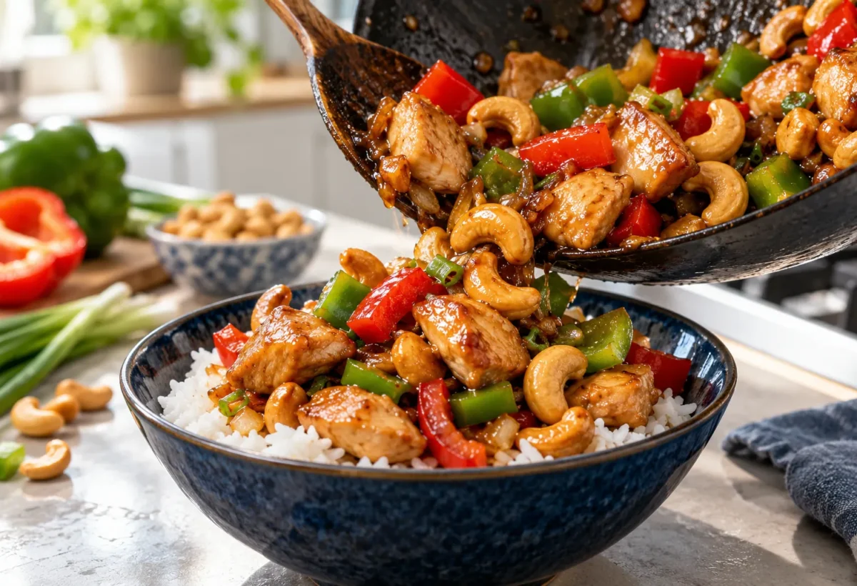 Cashew chicken stir-fry.