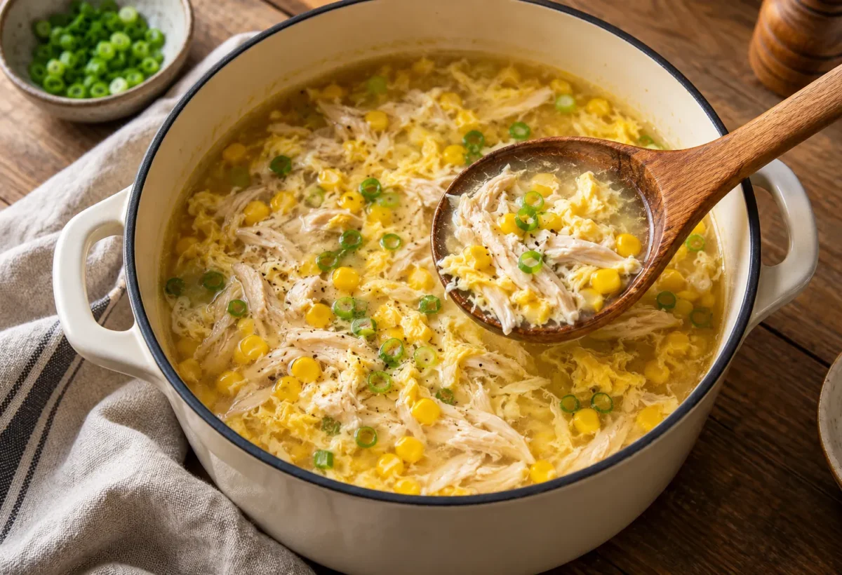 Chicken and sweetcorn soup.