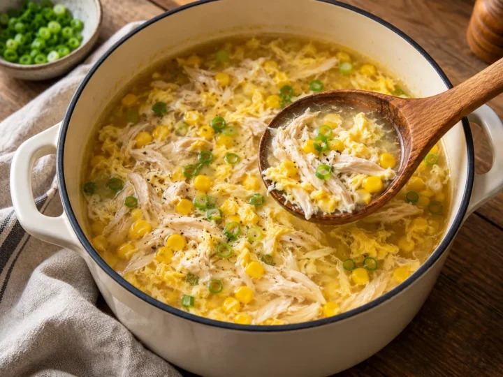 Chicken and sweetcorn soup.