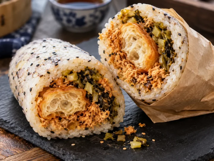 Shanghai breakfast rice rolls.