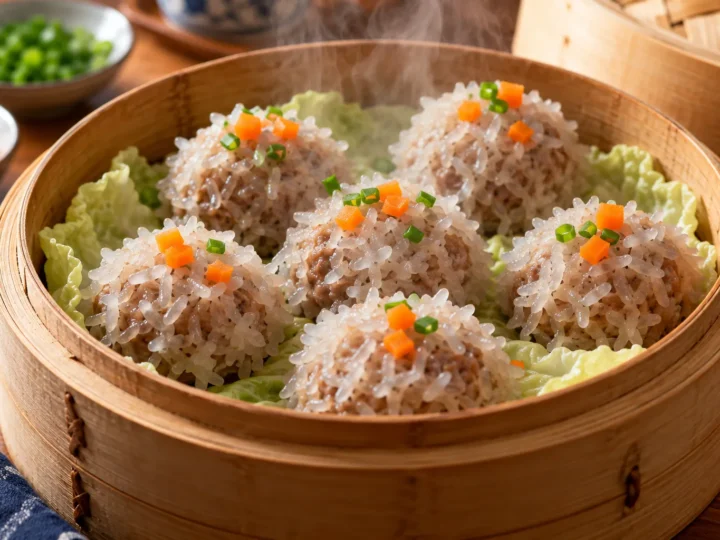 Sticky-rice pearl meatballs.