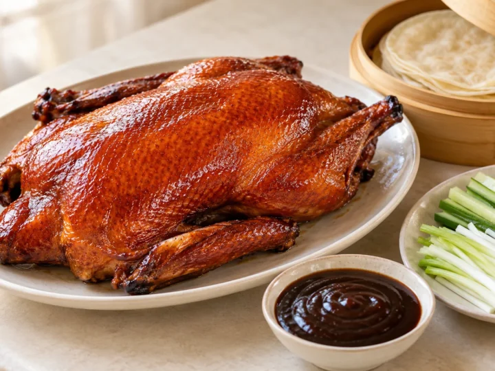 Home-style Peking duck served ready to eat.