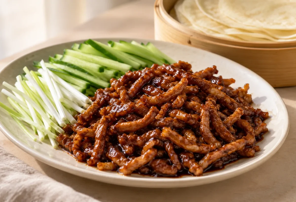 Beijing-style shredded pork served ready to eat.