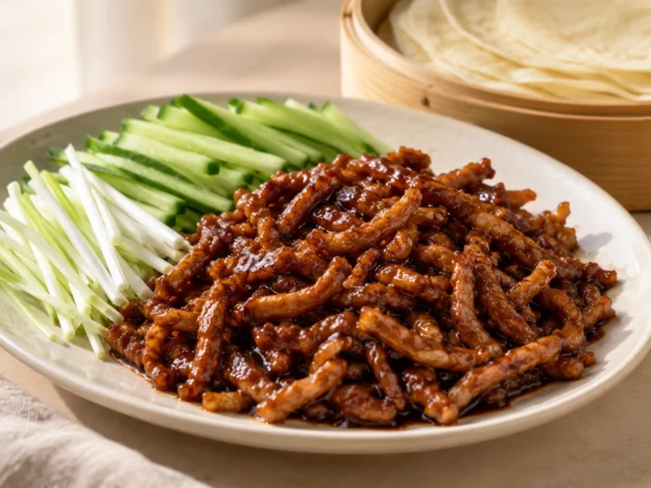 Beijing-style shredded pork served ready to eat.