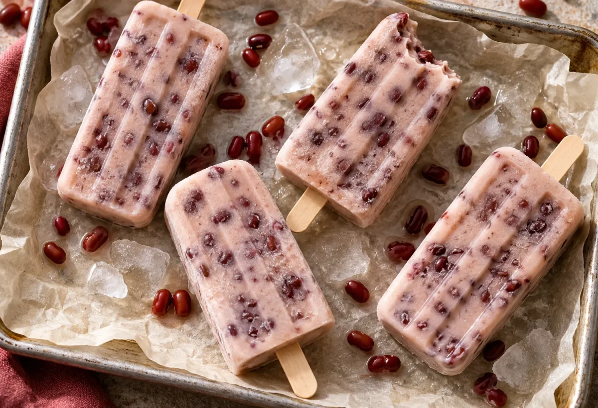 Red-bean ice lollies.