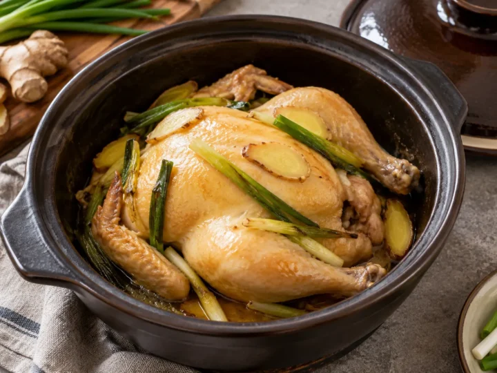 Salt-baked chicken.