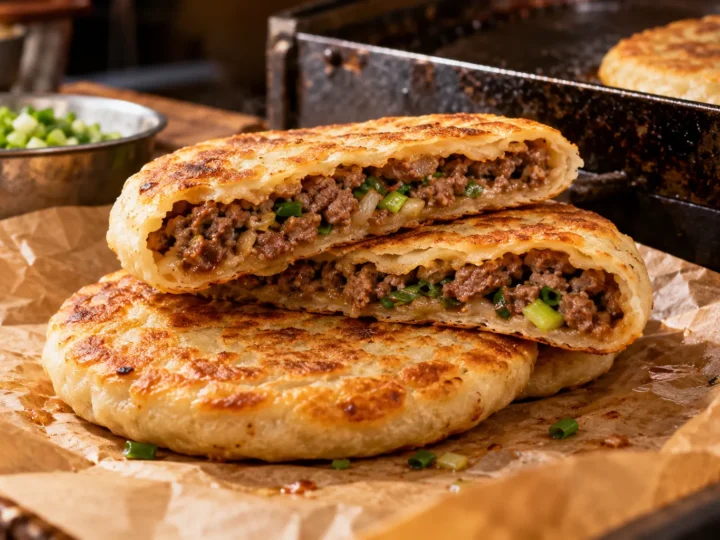 Spiced beef flatbreads.