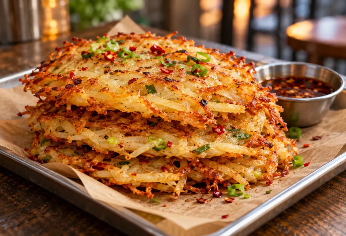 Crisp Chinese potato pancakes.