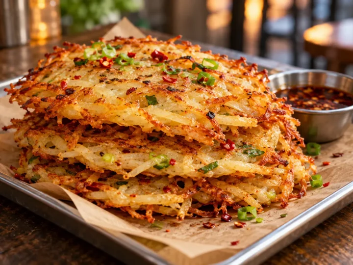 Crisp Chinese potato pancakes.